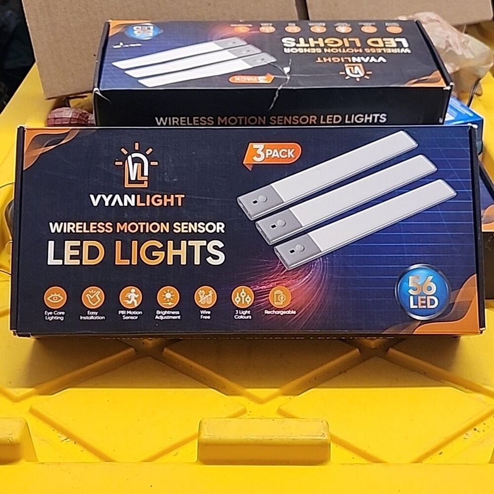 VYANLIGHT Wireless LED Cabinet Light - Motion Sensor, Rechargeable W/ Bonus USB